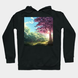 Sakura in Sunlit Forest Hoodie